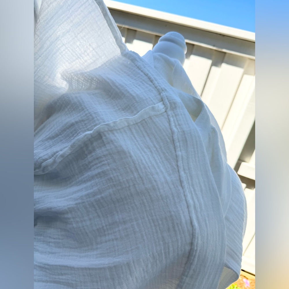 H & M White Gauze Maxi Dress L - Picture 15 of 16